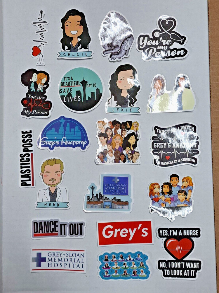 20 piece Grey’s Anatomy sticker lot. vinyl waterproof mixed lot new condition