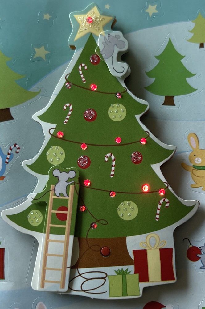 LIGHTED CHRISTMAS TREES SCENE Stickers (17pc)AGC•Penguin￼•Animal•Decorating•Star