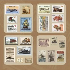 4 Sheet Pack Of Traveling Stamp Stickers. Scrapbooking / Journaling / DIY