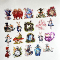 Wonderland Character Stickers Junk Journaling Collage Scrapbooking