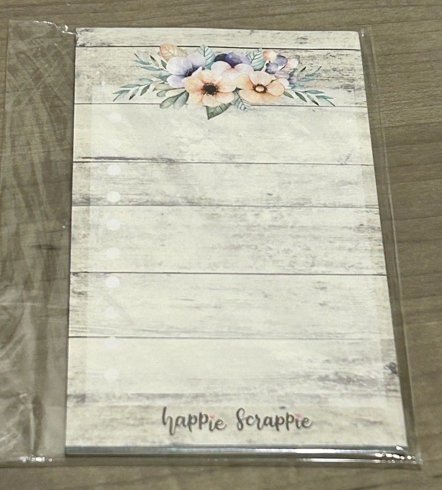 New Happie Scrappie Floral Sticky Notes Notepad