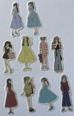 MINI VELLUM YOUNG LADIES ASSORTMENT Stickers(10pc) Girls•People•Cutie•Females•