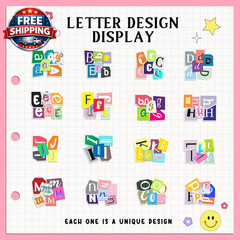 362 Pcs Waterproof Vinyl Letter Stickers for Scrapbooking, A-Z Letters Alphabet