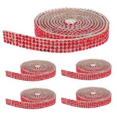 5 Pcs Sparkling Rhinestone Ribbon Adhesive Trim Strip Strips Glitter Belt