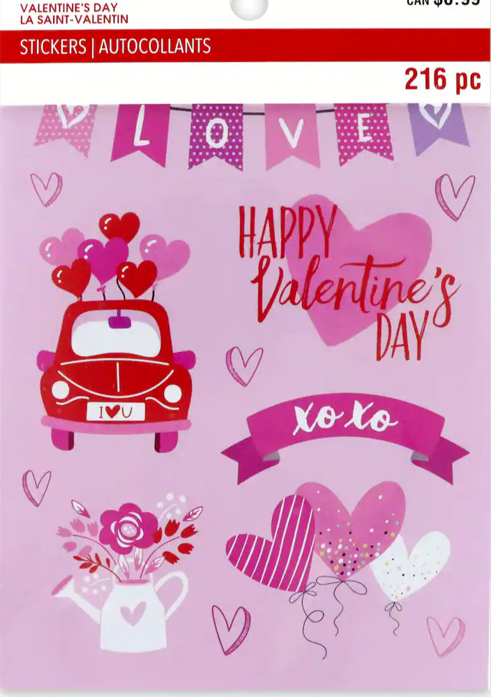 Valentine’s Day Love Hearts Label Alphabet Border Recollections Sticker Book