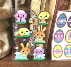 Pair of Vintage Easter Sticker Sheets Razzle Dazzle 1986 AGC