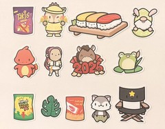 Hubman and Chubgirl Lot of 13 Diecut Stickers NEW