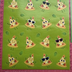 vintage 80s 90s + scratch & sniff PIZZA Stickers Sandylion Mark 1 Trend CTP Lot