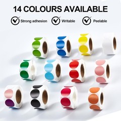 1 Inch Dot Stickers Green Circle Round Coding Labels, Blank Color Sticky Dots…