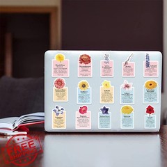 MAQIYI Flower Language Stickers 50 Pcs