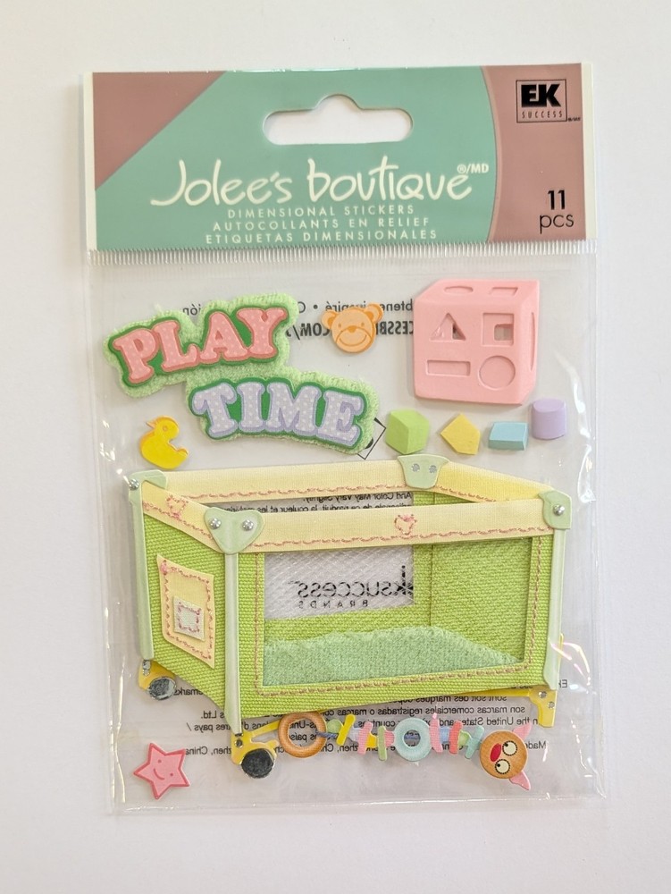 VERY RARE Jolee’s Baby Toddler Play Pen & Toys Pack-N-Play Scrapbooking Stickers