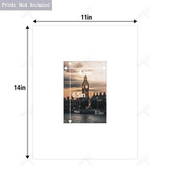 10 Pack 11×14 White Picture Mat Boards Fits 5×7 White Core Acid-Free Bevel Cut
