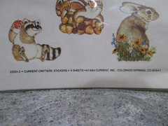 Sealed NOS VTG 1984 CURRENT CRITTERS STICKERS 2293-2 4 Sheets Smiling Animals