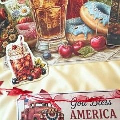 100 Pc Vintage Patriotic Americana Junk Journal Kit July 4th Ephemera Tags USA