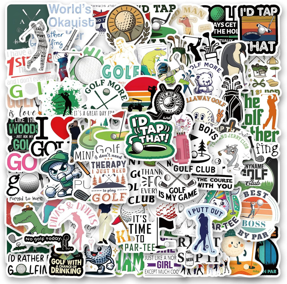 122 PCS Golf Stickers Pack for Phone, Water Bottles, Scrapbook, Car, Laptop
