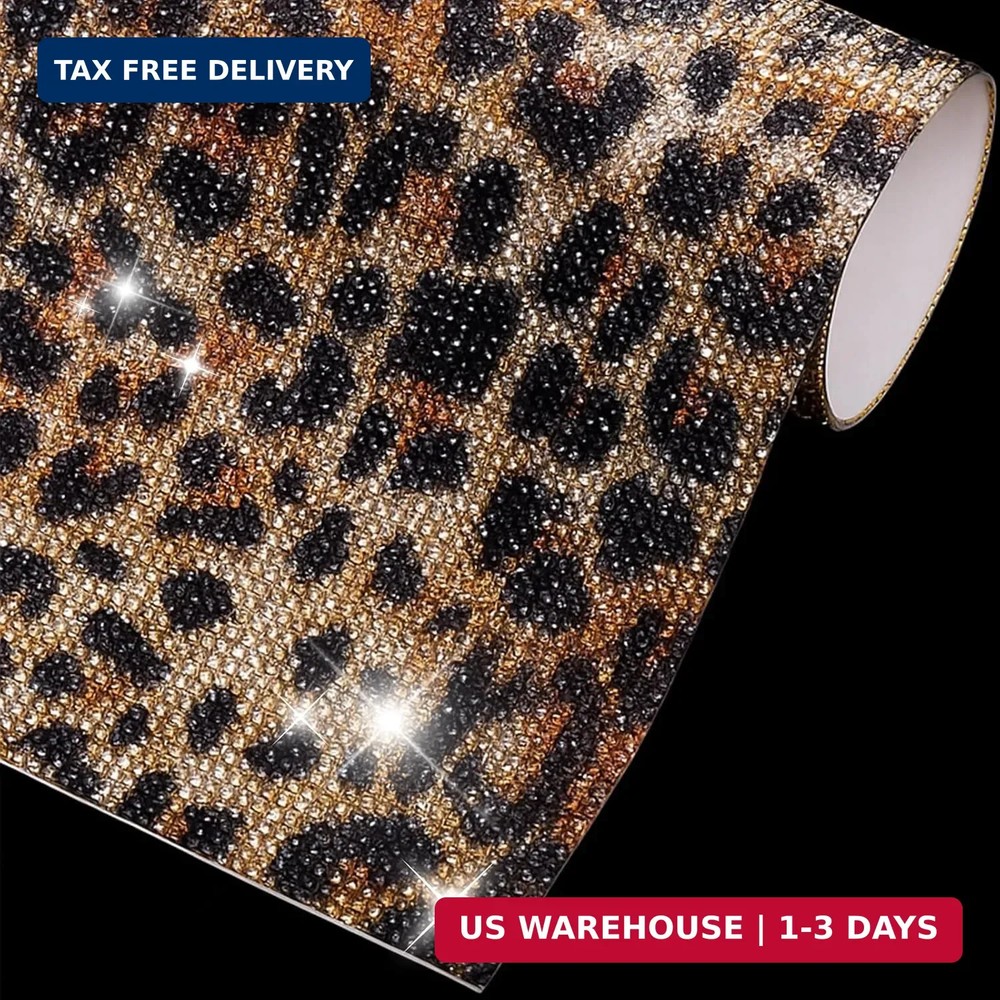 12000PCS Leopard Print Rhinestone Sticker with 2mm Rhinestone Crystal Bling Self