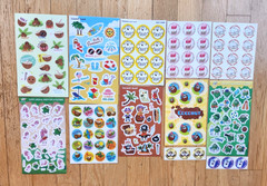 COCONUT SCENT 166 Scratch & Sniff Stickers PIE Candy PIRATES Unicorns GHOSTS