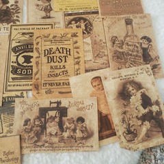Ephemera Lot 38 Pieces Brown Paper Style Ads ScrapBooking Collectible Decor