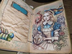 Alice In Wonderland Junk Journal Scrapbook USA Seller