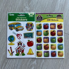 Teacher School Sticker Lot of 3 Colorful Eureka Apple Sun Good Job