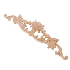 Wooden Carving Applique Khaki Unfinished for Cabinet Door Embellishment