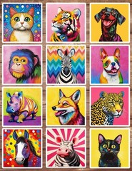 Pop Art Animals Die Cut Vinyl Stickers Scrapbooking Laptop Waterbottle