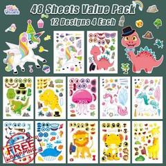 Cosomia 48 Sheets Mixed Animal Stickers