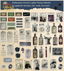 106 Pcs Potion Labels Stickers, Apothecary Sticker Dark Aesthetic Wine Bottle St