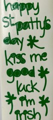 GREEN KISS ME GOOD LUCK Sticker(28pc)2”x9”Clover •St.Patrick’s Day•Irish•Holiday