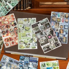 20 Pcs Die cut Stickers book Retro Cartoon Decorative handmade Scrapbooking