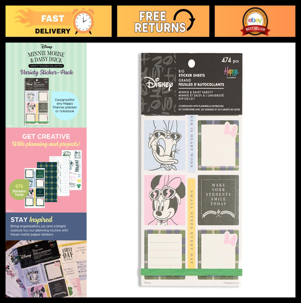 Disney-Inspired 30-Sheet Sticker Set for Planners, Calendars & Journals – 474 Ea