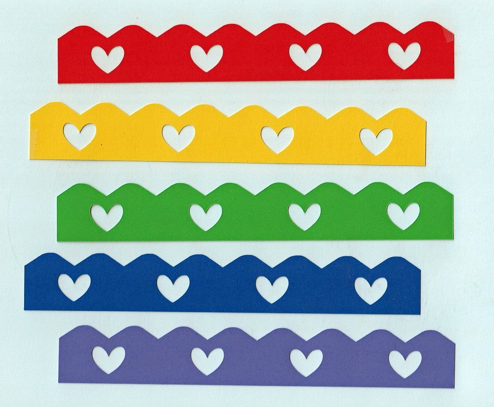 Border Die Cuts, Heart Border Die Cuts, 10 pcs., 8″ long, ANY COLOR, Cards