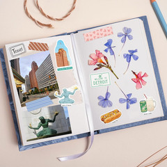 Driven Detroit City Travel Stickers – Hand-Illustrated Gouache, Matte, Die Cut –