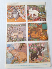Large sheet Jumbo cat Kitty stickers vintage 1984 Made By Current unused mint