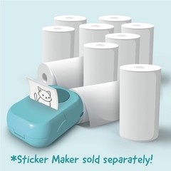 Hello Blink Sticker Maker Refill Pack – 10 Rolls: 5 Round, 5 Square – Makes 400