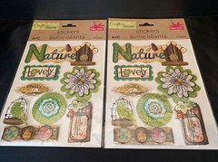 Crafter’s Square Nature Glitter 3-D Pop Up Stickers 16 Pcs Set Of 2