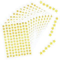 1080 Pcs 10 Sheets Tiny Gold Star Stickers, 0.3″ Diameter Small Reward Stickers