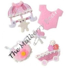 5 Girl baby babies pink embellishments Scrapbooks Cards announcements Shower