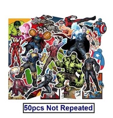 Marvel Superhero Stickers Skateboard Laptop Luggage Decal Hydro Flask Pack 50pc