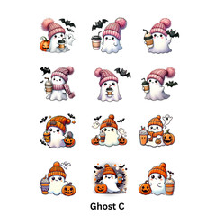 Kawaii Ghost Stickers: Waterproof Vinyl Halloween Decals ( 36 PCS)