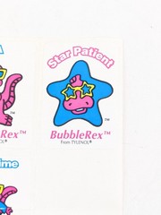 5 Vintage BubbleRex Dinosaur Sticker Mascot Tylenol Advertising 90s Unused New