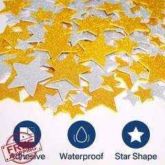 Matio Star stickers, glitter foam, gold silver