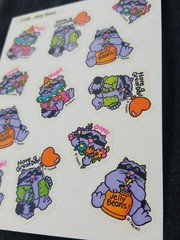 Vintage TREND Stinky Stickers full sheet scratch sniff T-146 JELLY BEAN raccoon