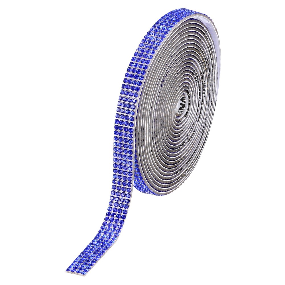0.35 Inch Self Adhesive Rhinestone Strips 3 Yard for Crafts,Dark Blue