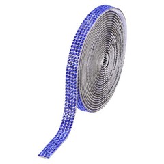 0.35 Inch Self Adhesive Rhinestone Strips 3 Yard for Crafts,Dark Blue