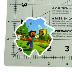 Minecraft Sticker Steve Bees Flower Die Cut Glossy