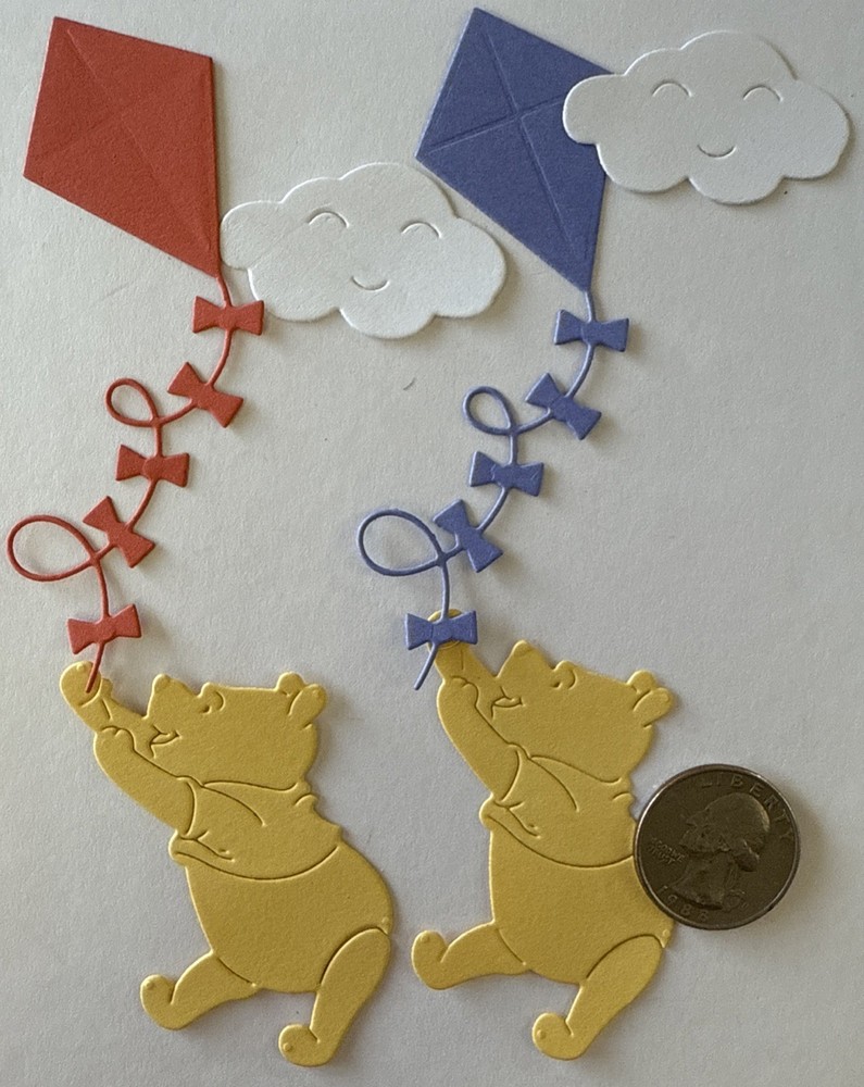 WINNIE THE POOH Die-Cut Embellishments(6pc)Cloud•Flying Kite•Disney•Card Making•