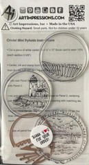 New ART IMPRESSIONS RUBBER STAMP MINI TryFolds + DIE CIRCLET LIGHTHOUSE