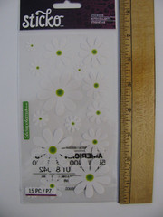 Sticko Stickers DAISY Flowers 15 Pieces NOS