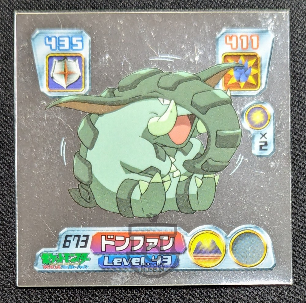 Pokemon 2004 Amada Hyper Collection Metallic Sticker Seal – Donphan 673 – LP